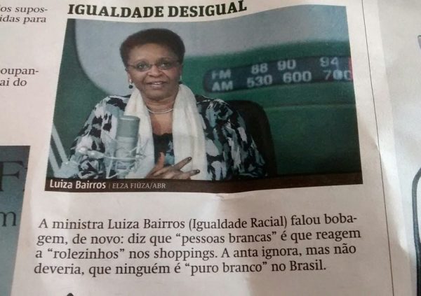 Jornal Metro, 17/1, coluna de Cláudio Humberto. Edição de Brasília, página 04